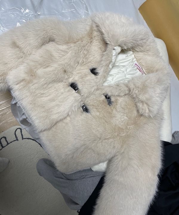 MUSINSA公式 | HIGH SCHOOL DISCO Buckle long hair fur jacket