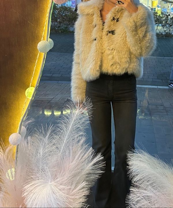 MUSINSA公式 | HIGH SCHOOL DISCO Buckle long hair fur jacket
