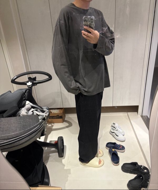 ★MUSINSA STANDARD★ Relaxed pigment shirt dark grey MMDSH50 MUSINSA | MUSINSA STANDARD Pigment Relaxed Crew Neck Long