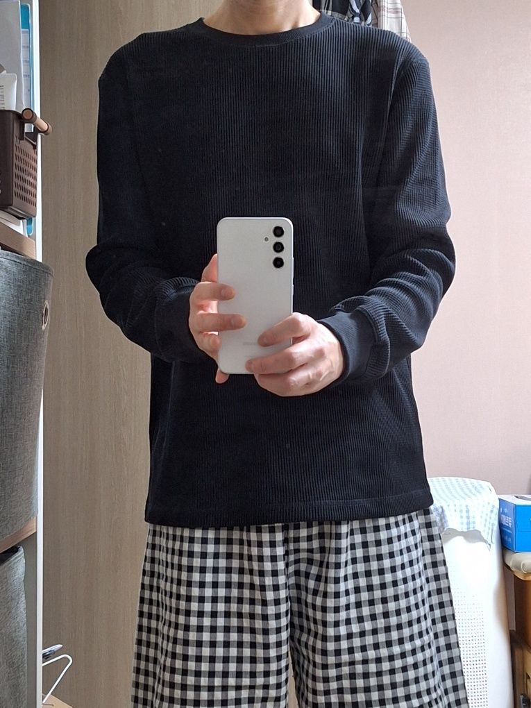MUSINSA | MUSINSA STANDARD Waffle Basic Crew Neck Long