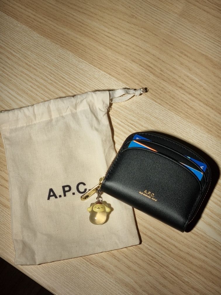 MUSINSA | A.P.C. Mini Demilun Compact Card Holder - Black