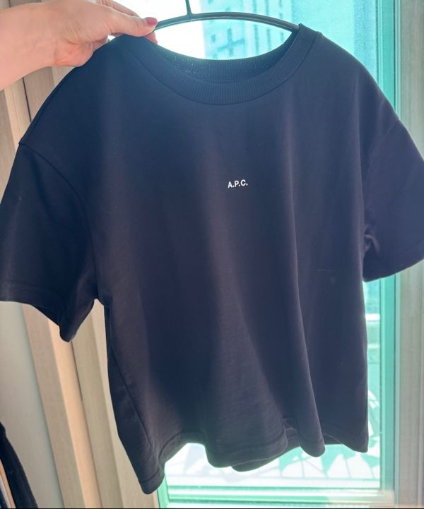 ★A.P.C.★ Micro Logo Boxy Fit Short Sleeve T-Shirt Black Wh Boxy Micro Logo T-shirt | A.P.C.