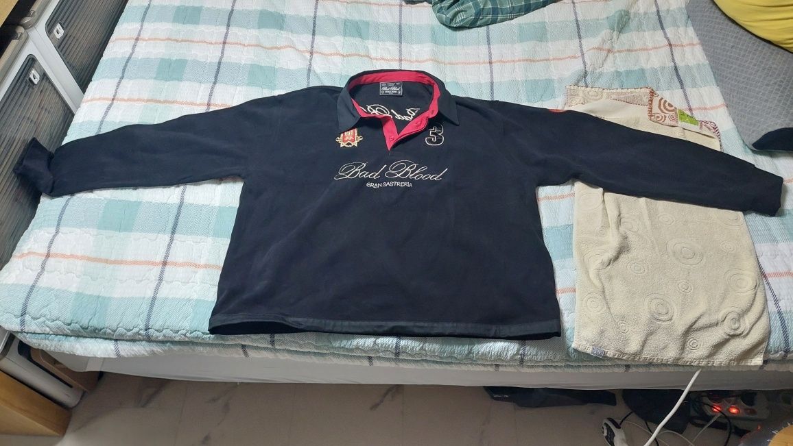 MUSINSA | BADBLOOD Royal Classic Rugby Shirt - Black