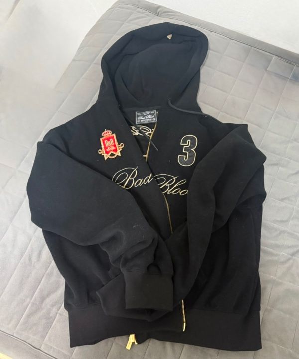 MUSINSA | BADBLOOD Royal Classic Hooded Zip-Up - Black