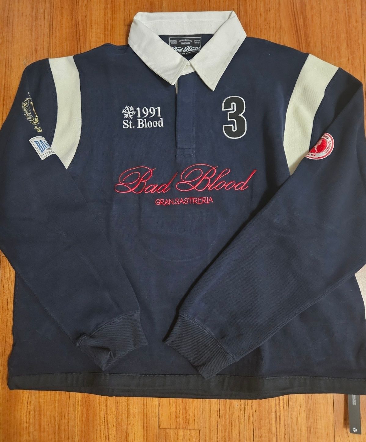【BADBLOOD】Workshop Net Rugby Jersey MUSINSA | BADBLOOD Saint Blood Rugby Shirt - Navy