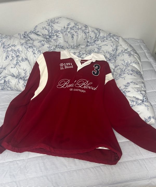 MUSINSA公式 | BADBLOOD Saint Blood Rugby Shirt - Red