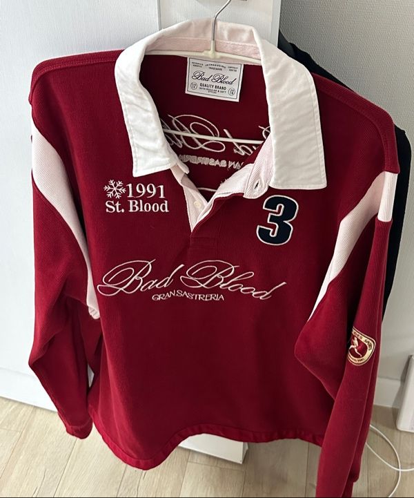 MUSINSA | BADBLOOD Saint Blood Rugby Shirt - Red