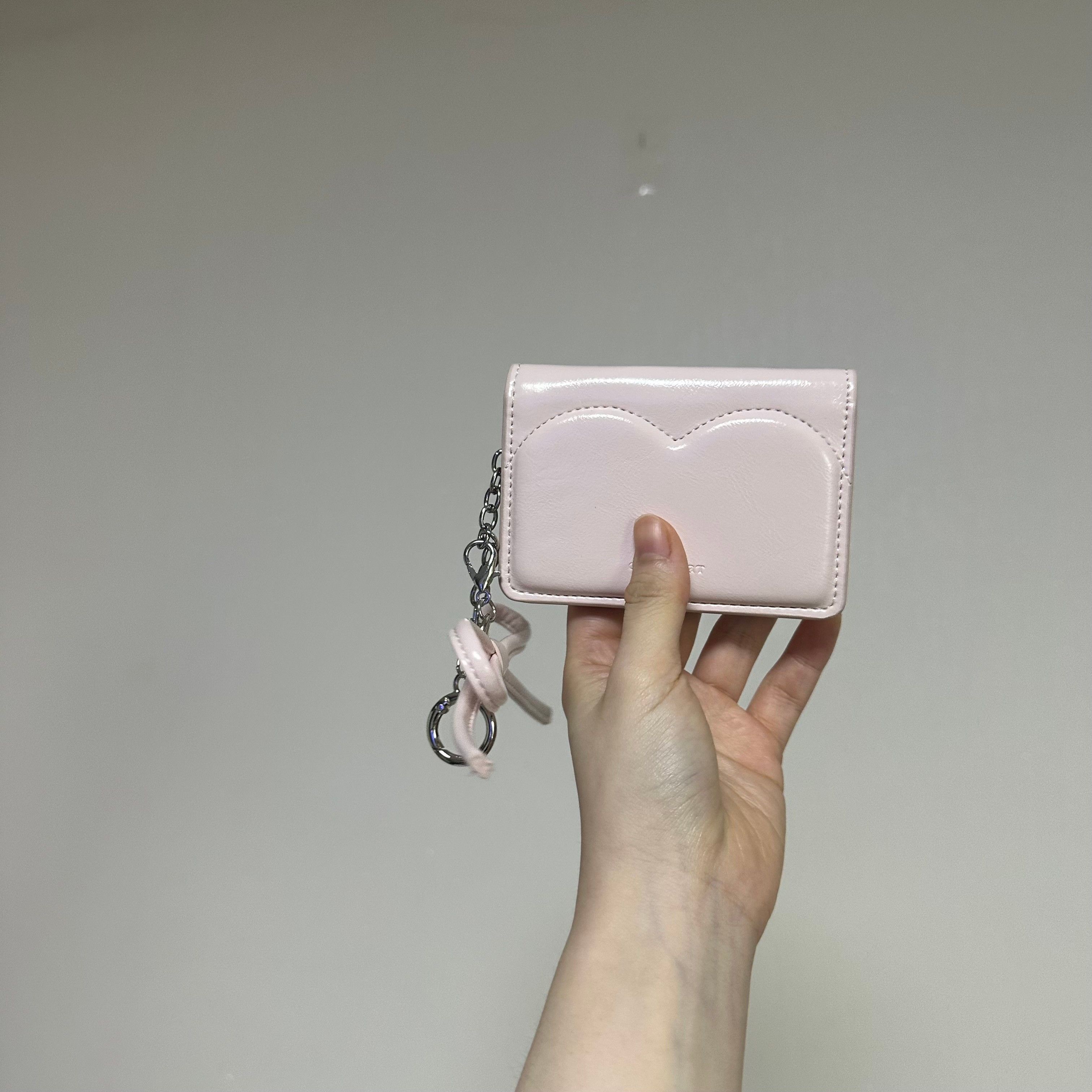 MUSINSA | COVERNAT WOMAN Clover Heart Keyring Card Wallet Black