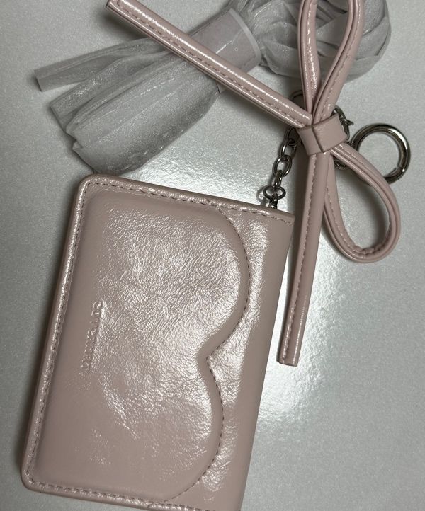 MUSINSA | COVERNAT WOMAN Clover Heart Keyring Card Wallet Black
