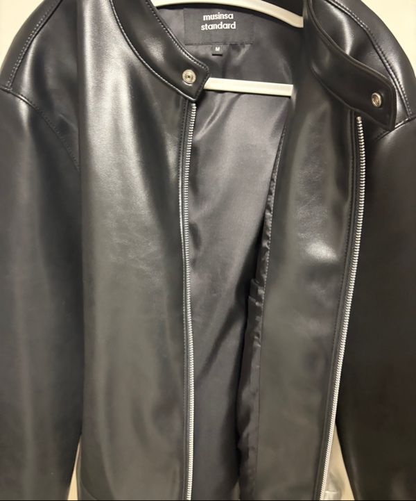 MUSINSA | MUSINSA STANDARD Synthetic Leather Cafe Racer