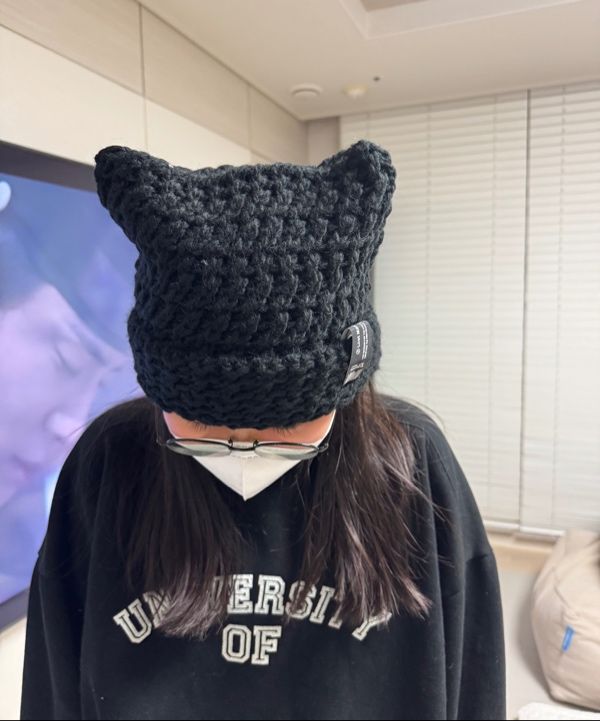 ■LMC■ CROCHET SQUARE BEANIE black 0LM45SBN118BLK LMC