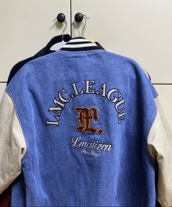 [ LMC]★25SS★韓国人気★DENIM VARSITY JACKET MUSINSA | LMC DENIM VARSITY JACKET black