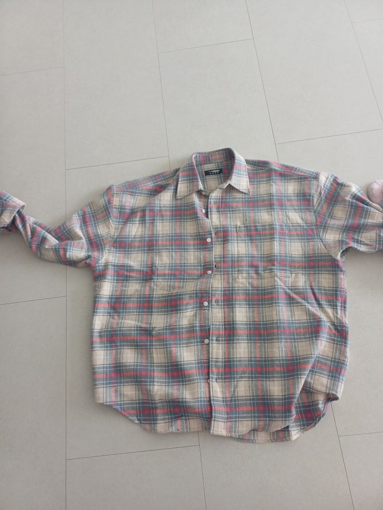 MUSINSA | DNSR WOMEN Oversized flannel check shirt pink