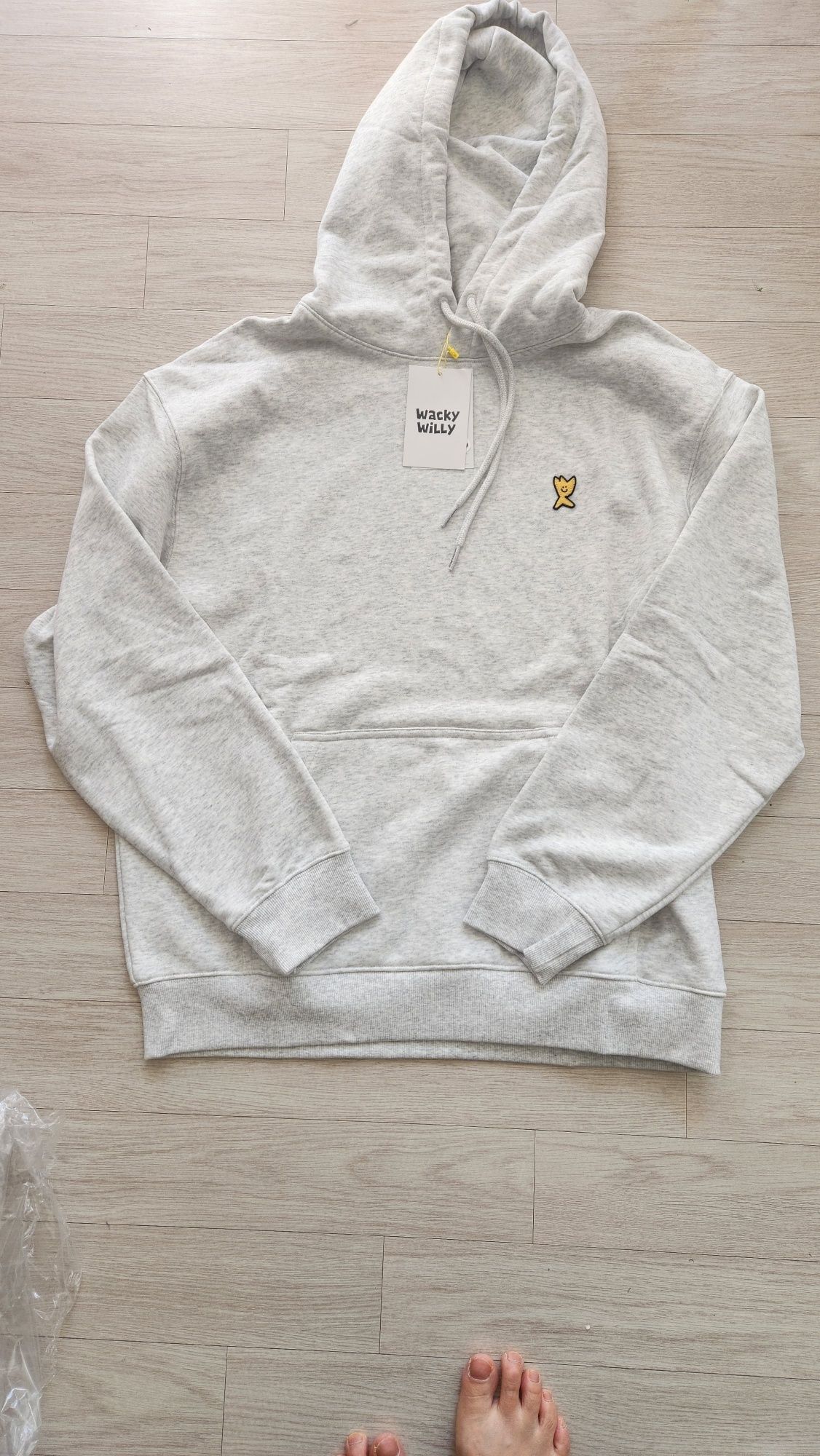 ★Wacky WiLLy★ Graphic Kiki Wappen Hoodie Light Grey MUSINSA | WACKY WILLY Signature Kiki Wappen Hood Light Grey
