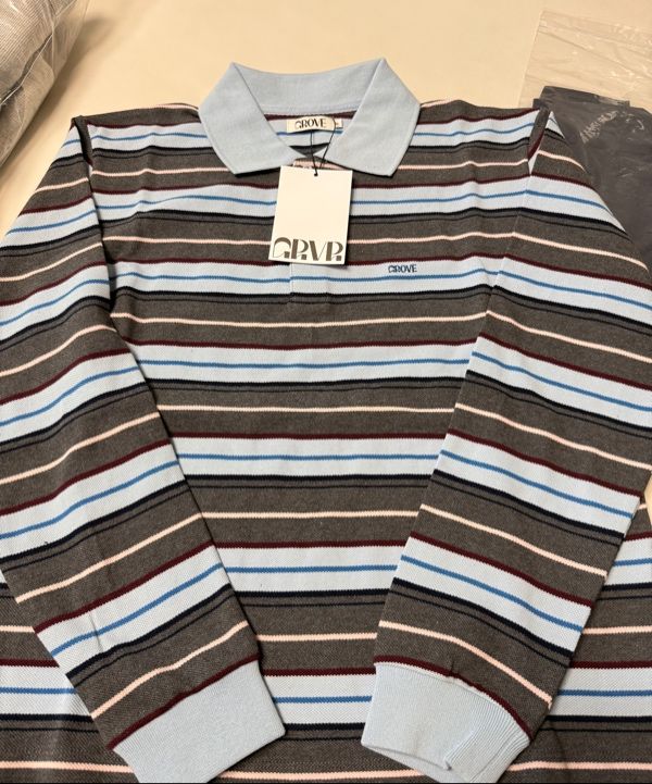 MUSINSA公式 | GROVE CARELL STRIPE LS PIQUE SHIRT (WOMAN-3COLORS)