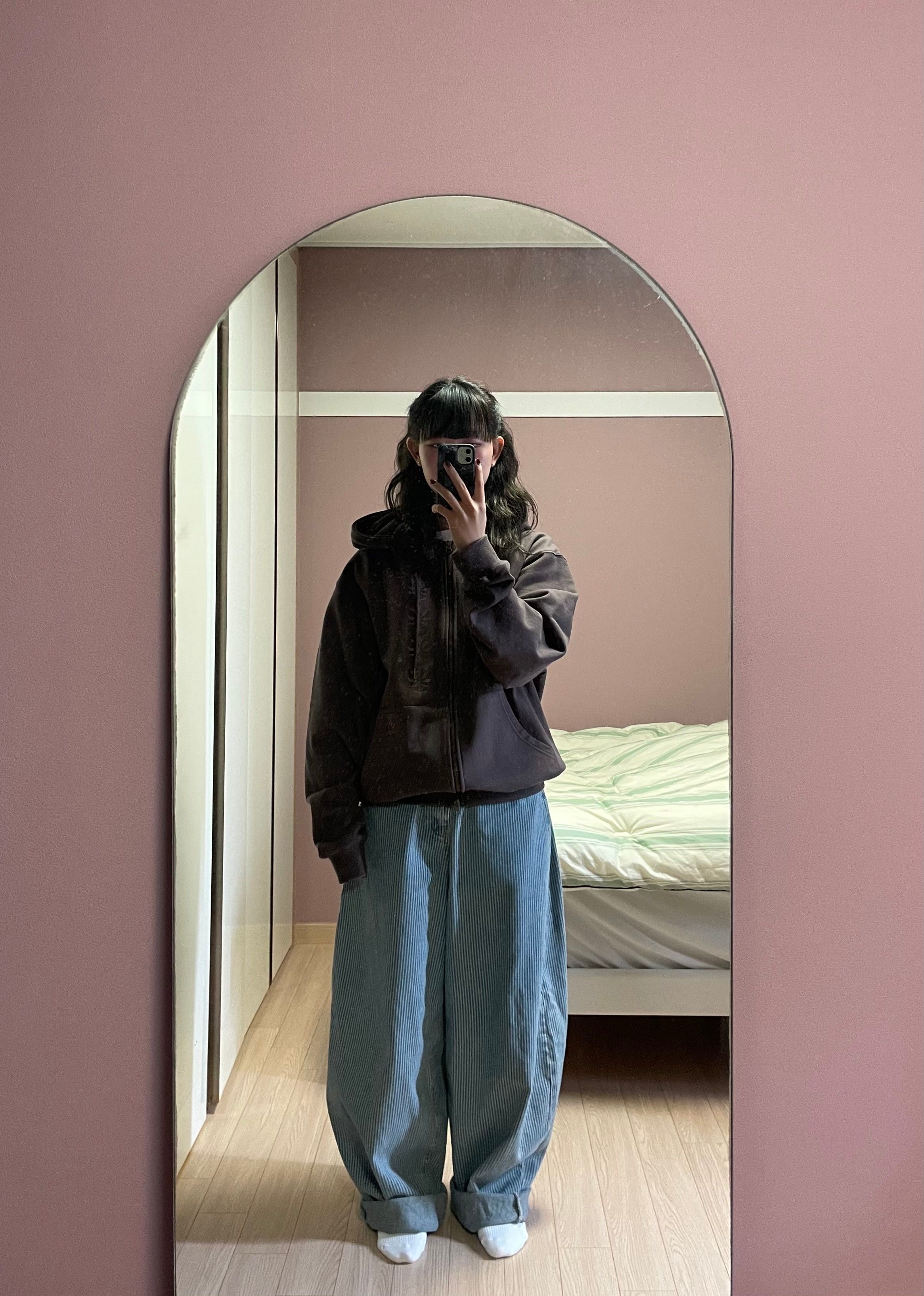MUSINSA | THE COLDEST MOMENT TCM ethnic hooded zip-up (charcoal)