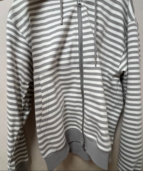 MUSINSA | THE COLDEST MOMENT TCM stripe hooded zip-up (grey