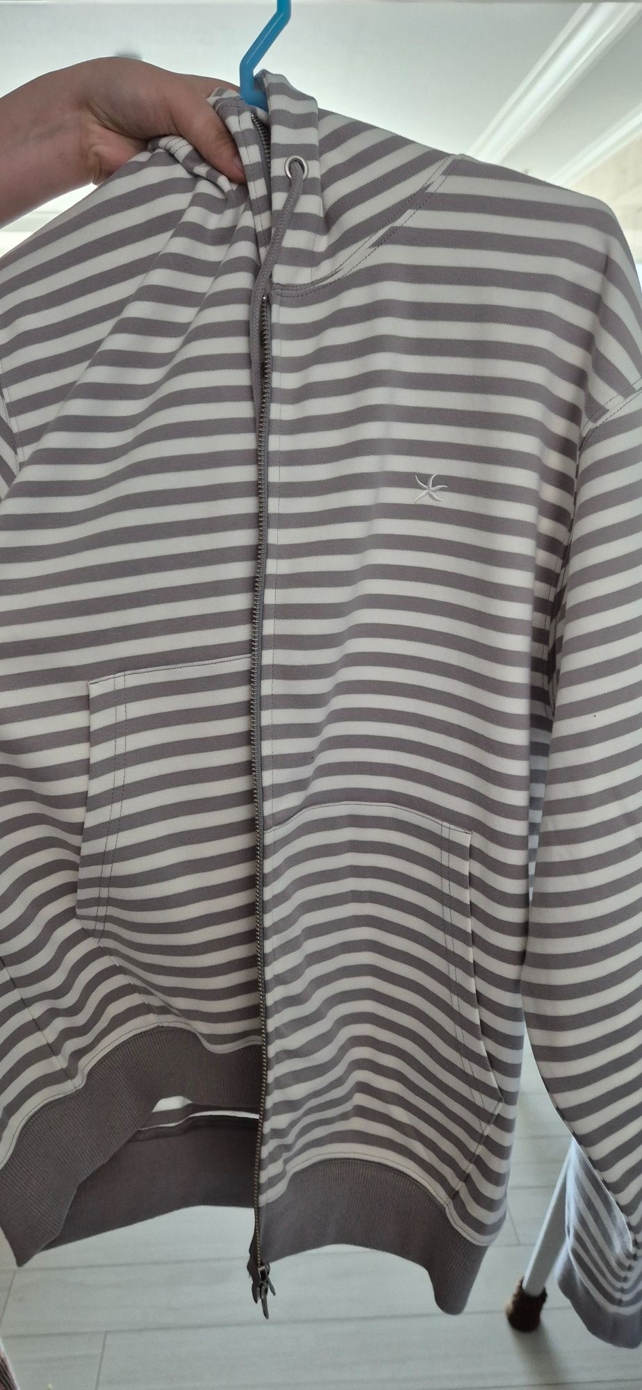 MUSINSA | THE COLDEST MOMENT TCM stripe hooded zip-up (grey