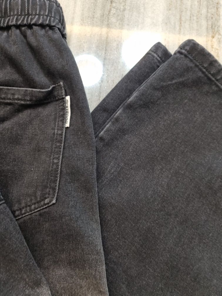 MUSINSA | DOUBLE JD Two-tone denim wide pants (blue)