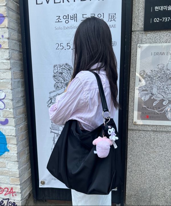 ☆HAH ARCHIVE☆ With Sea Contour Shoulder Bag Nylon Black co MUSINSA | HAH ARCHIVE [Haesu Collaboration] Contour Shoulder