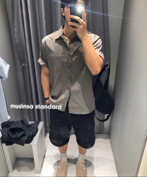 ★MUSINSA STANDARD★ Relaxed Pigment Shirt Purple Gray MMDSH MUSINSA | MUSINSA STANDARD Relaxed Nylon Crease Short Sleeve