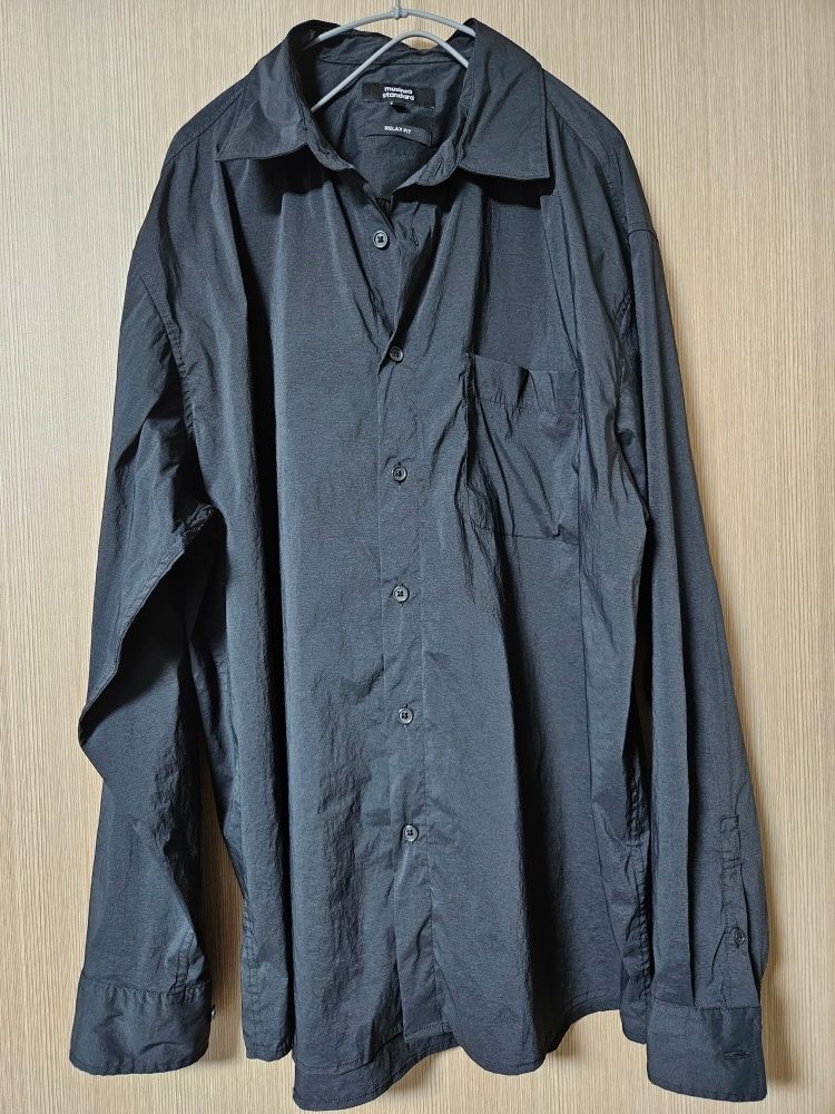 ★MUSINSA STANDARD★ Cool Standard Relaxed Nylon Shirt Navy MUSINSA | MUSINSA STANDARD [Cool Standard] Relaxed Nylon