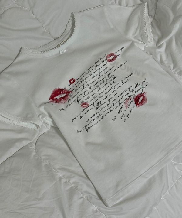 トップス glowny KISSING U CREW NECK TEE (WHITE) MUSINSA | GLOWNY KISSING U CREW NECK TEE (WHITE)