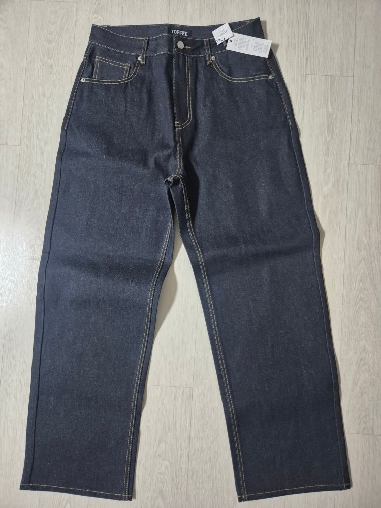 【MODERNIF】Non-fade Raw Wide Denim Pants RAW DENIM JAPANESE LOOSE FIT BLACK – NO/FAITH STUDIOS