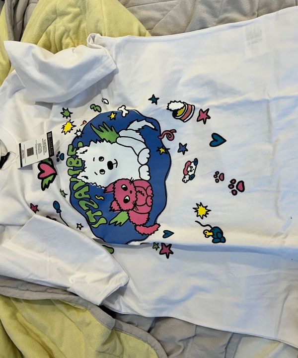 ◆ITZAVIBE◆ CATDOG IN SWEET  T SHIRT WHITE ITA25UT03WH CAT&DOG IN SWEET HOME T SHIRT - WHITE - ITZAVIBE