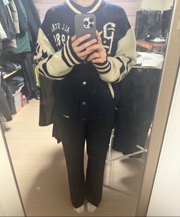 MUSINSA | CPGN STUDIO [2-WAY] Varsity Snap Cardigan Navy