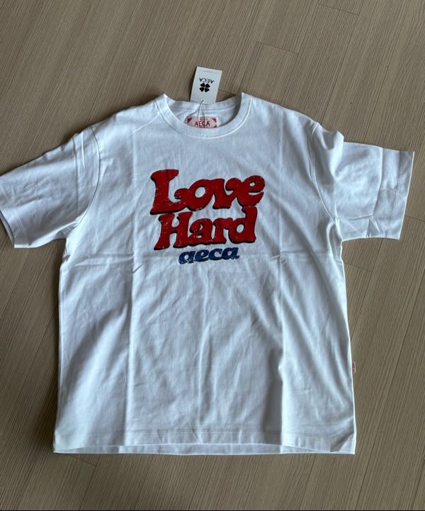 MUSINSA公式 | AECA WHITE LOVE HARD HALF SLEEVE-WHITE