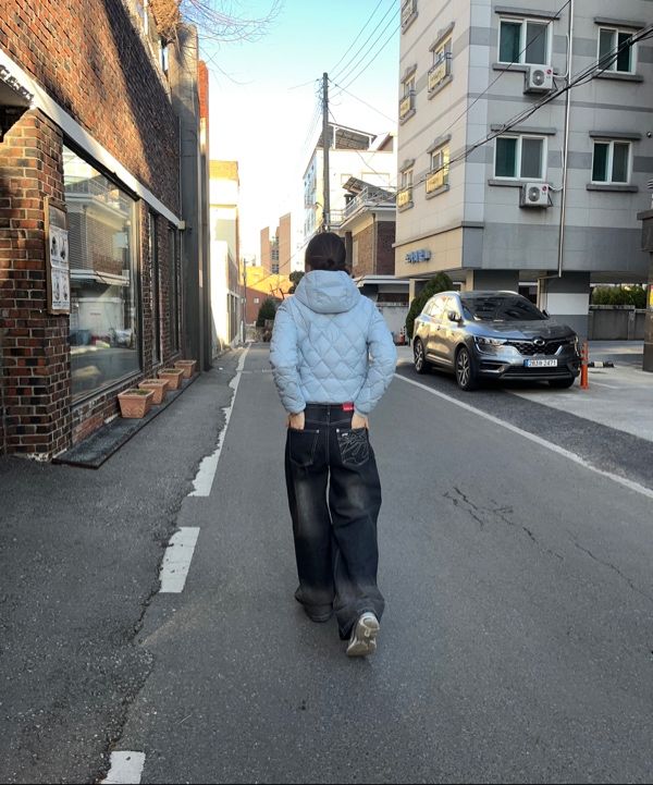 MUSINSA | AMES-WORLDWIDE OVERFIT STITCH DENIM PANTS DEEP BLUE