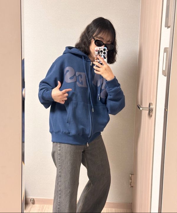 ★AMES-WORLDWIDE★BIG TYPO HOODIE ZIP UP BLUE★正規品/送料込 MUSINSA | AMES-WORLDWIDE BIG TYPO HOODIE ZIP UP BLUE