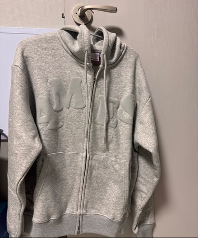 MUSINSA公式 | AMES-WORLDWIDE BIG TYPO HOODIE ZIP UP GREY