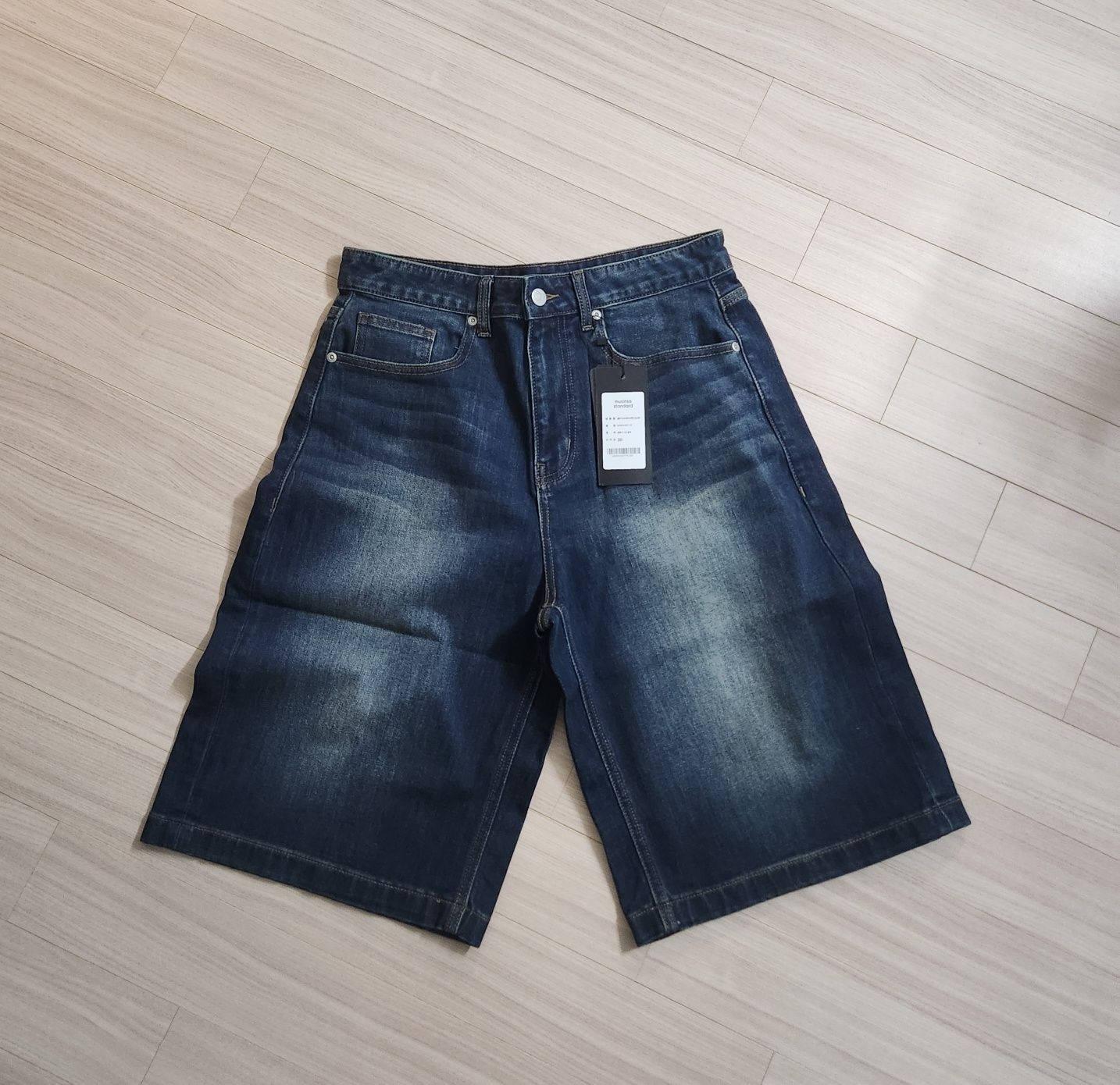 ★MUSINSA STANDARD★ Big Brush Cargo Bermuda Denim Pants Bla MUSINSA | MUSINSA STANDARD Big Brush Cargo Bermuda Denim