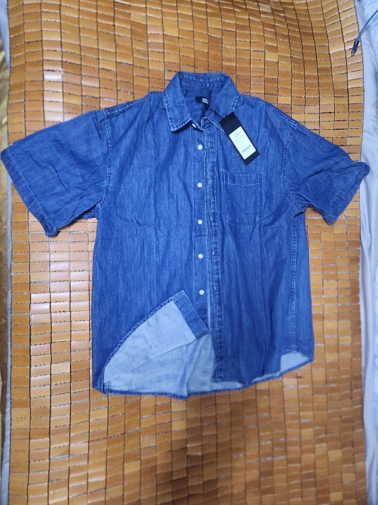 ★MUSINSA STANDARD★ Oversized short sleeve denim shirt indi MUSINSA | MUSINSA STANDARD Oversized short sleeve denim