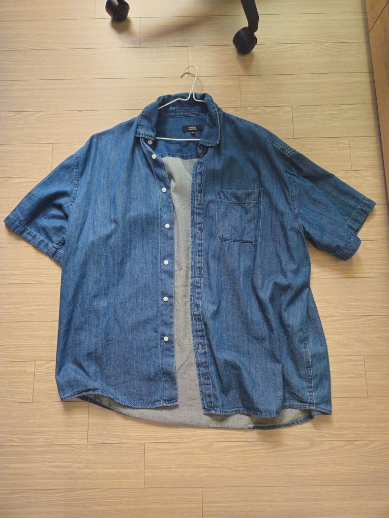 ★MUSINSA STANDARD★ Oversized short sleeve denim shirt deep MUSINSA | MUSINSA STANDARD Oversized short sleeve denim