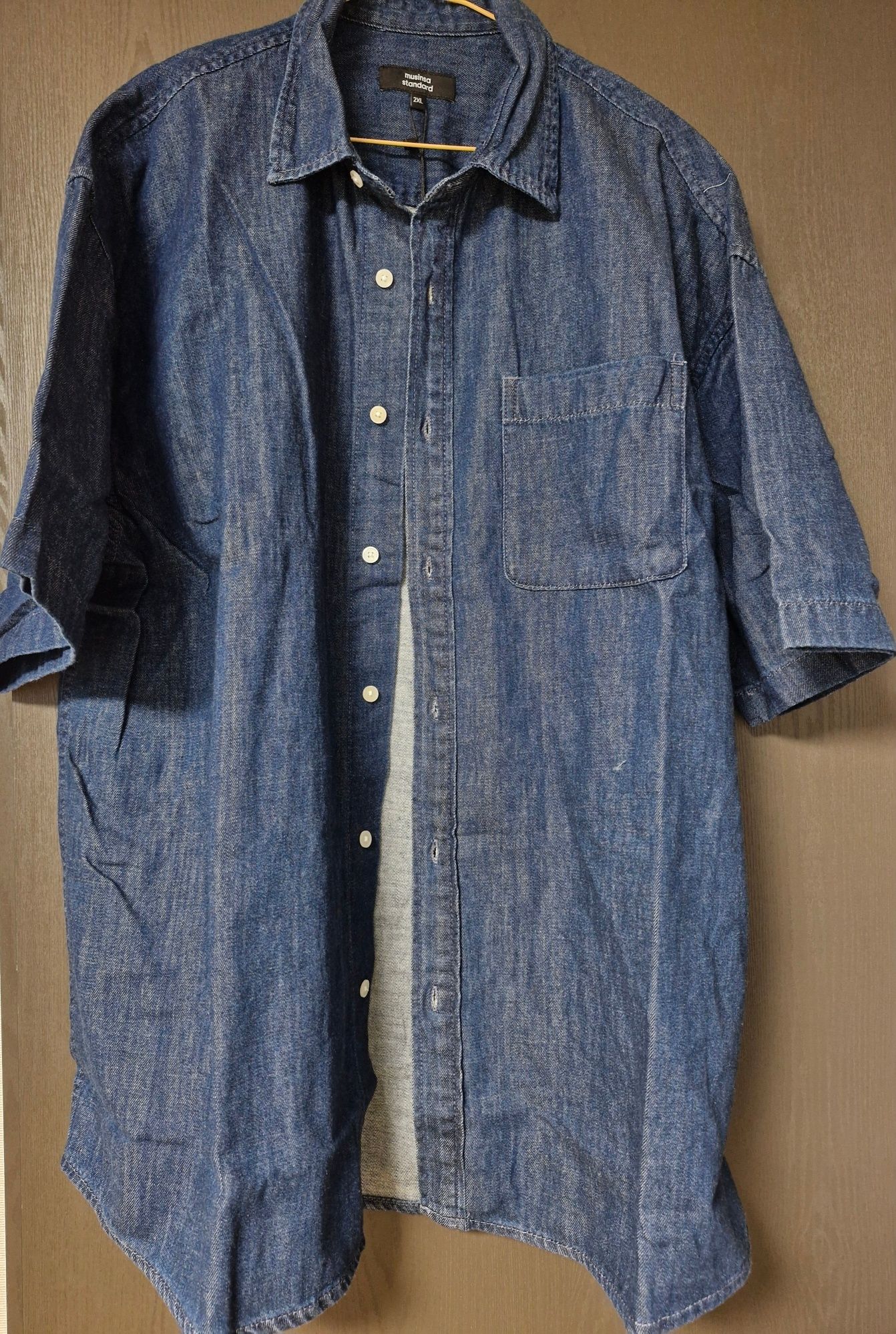 ★MUSINSA STANDARD★ Oversized short sleeve denim shirt medi MUSINSA | MUSINSA STANDARD Oversized short sleeve denim