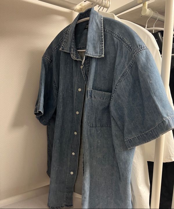 ★MUSINSA STANDARD★ Oversized short sleeve denim shirt medi MUSINSA | MUSINSA STANDARD Oversized short sleeve denim