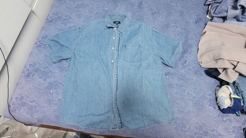 ★MUSINSA STANDARD★ Oversized Short Sleeve Denim Shirt Raw MUSINSA | MUSINSA STANDARD Oversized short sleeve denim