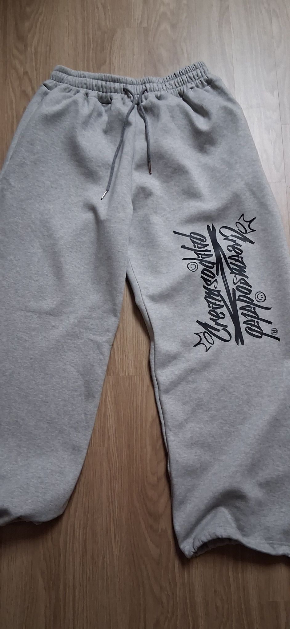 MUSINSA | CREAM SODA LAB CRSDL Lettering Wide Banding Pants