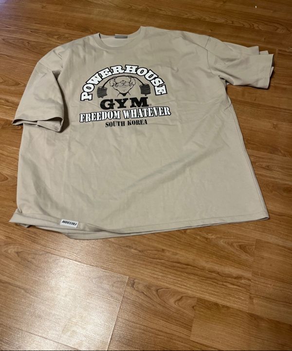 ☆FREEDOM☆ Powerhouse Two-Tone Logo Overfit T-Shirt Cream P MUSINSA | FREEDOM Powerhouse Two-Tone Logo Overfit T-Shirt