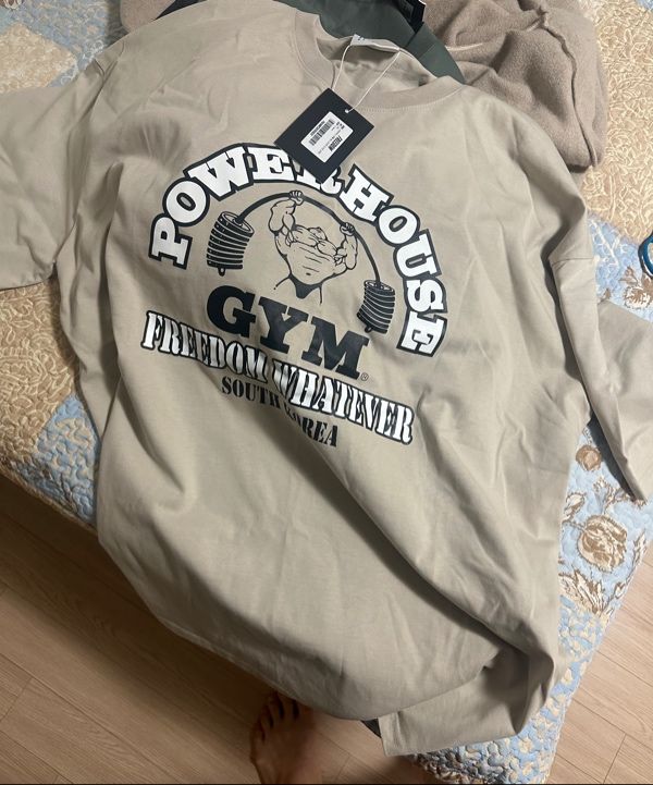 ☆FREEDOM☆ Powerhouse Two-Tone Logo Overfit T-Shirt Cream P MUSINSA | FREEDOM Powerhouse Two-Tone Logo Overfit T-Shirt
