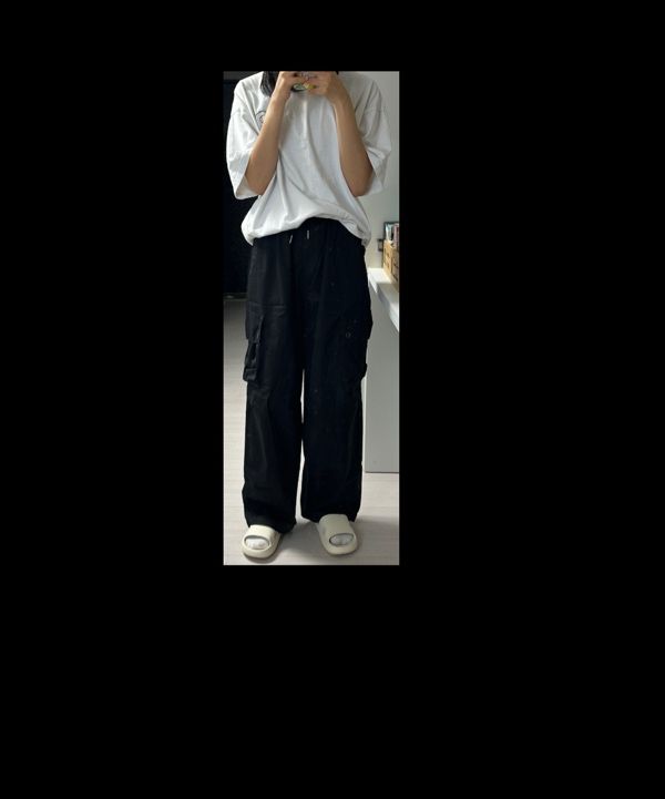 【BAON】Oeni cargo parachute cotton pants Cool nylon cargo parachute pants CBEUUWP003（デニムパンツ