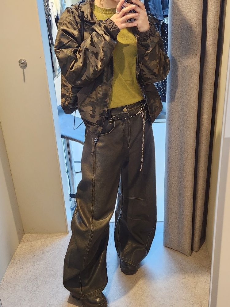 MUSINSA公式 | BADBLOOD チャーリーウォッシュドレザーバレルパンツ