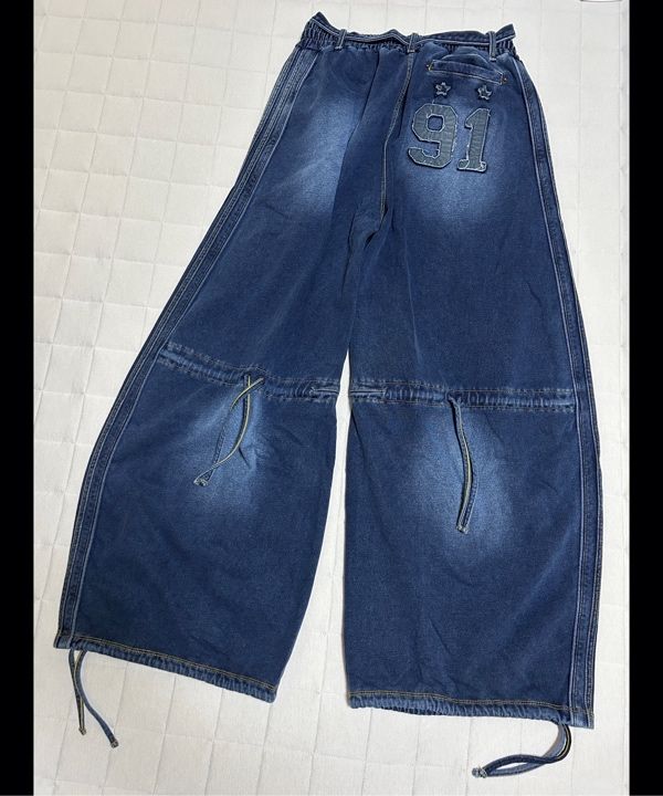 ★BADBLOOD★ Billy Washed Denim Sweatpants Blue w-pts24-088 Badblood Billy Washed Denim Sweatpants Blue – BBGSHOPHK