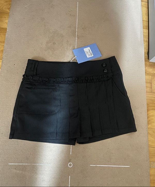 MUSINSA | TYPESERVICE Stripe Wrap Skort [Black]