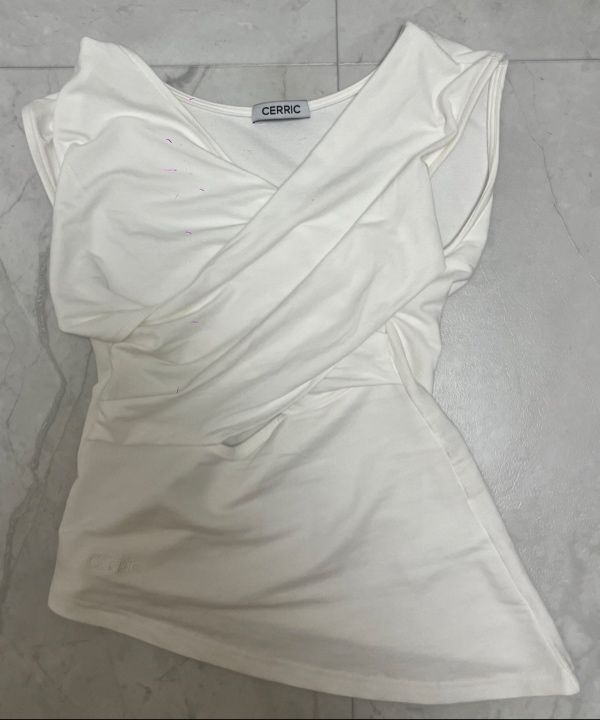 MUSINSA公式 | CERRIC DRAPE CROSS SLEEVELESS / BLACK