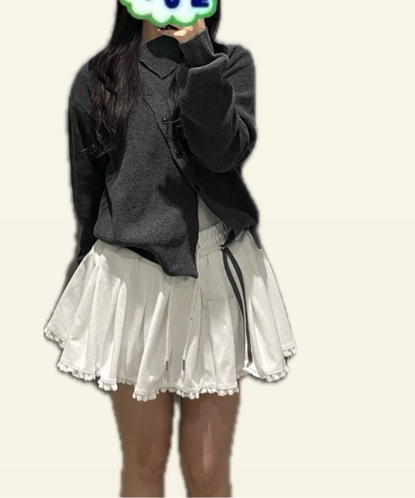 MUSINSA公式 | LUV IS TRUE IM SHORT PLEATS SKIRT(IVORY)