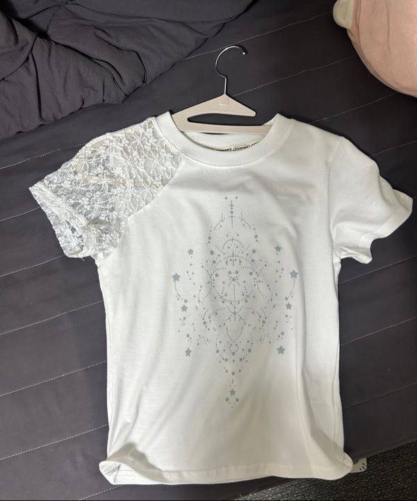 MUSINSA公式 | LUV IS TRUE IM LACE POINT TEE(WHITE)
